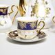 Mary-Anne 431: Coffee set for 6 pers., cobalt + gold rose, Leander Loučky