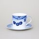 Cup and saucer 0,2 l / 15 cm, Thun 1794 Carlsbad porcelain, BLUE CHERRY