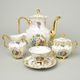 Kávová sada pro 6 osob, MALÉ NÍZKÉ ŠÁLKY, Tři Grácie, zlatý listr, Carlsbad