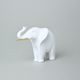 Baby Elephant 12,3 x 10 x 7,3 cm, White + Gold, Royal Dux Bohemia