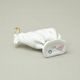 Beran 8,6 cm (kozoroh), bílá + zlato, Porcelánové figurky Duchcov