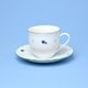 Cup 200 ml tall + saucer 15 cm, Verona blue flowers + green, G. Benedikt 1882
