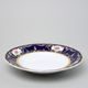 440: Talíř hluboký 23 cm, Sonáta, kobalt + růže, Leander Loučky