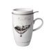 Cup with strainer and lid Just Relax 450ml, Fine Bone China and metal, P. Schnellhardt, Goebel