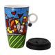 Mug with lid Romero Britto - Love, 0,5 l, Fine Bone China, Goebel