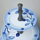 Etažer třídílný 25,5 / 21 / 16,5 cm, Thun 1794, karlovarský porcelán, BLUE CHERRY