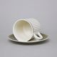 Cup tall 230 ml plus saucer 150 mm, Thun 1794 Carlsbad porcelain, Cairo 30381 ivory