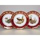 Plate set for 6 pers., Hunting - ruby red, Carlsbad porcelain