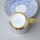 Šálek 100 ml mocca a podšálek 11,5 cm Sabina, vnitřní zlacení, světle modrý, Leander Loučky