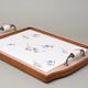 Kuchyňská podložka / destička / prkénko v dřevěném rámu s úchyty 40 x 28 cm, husy