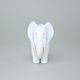 Elephant, 9,6 x 9,4 x 6 cm, White + Gold, Royal Dux Bohemia