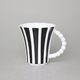 Mug Retro T Black - White Stripes, 250 ml, Porcelain Goldfinger