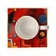 Šálek espresso 100 ml + podšálek 10,5 cm čtvercový, Heavy red, V. Kandinskij, jemný kostní porcelán, Goebel