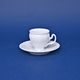 Espresso cup and saucer 75 ml / 12 cm, Thun 1794 Carlsbad porcelain, BERNADOTTE white