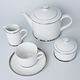 Tea set for 6 persons, Sabina, platinum rim, Leander 1907