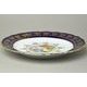 Dish round flat 31 cm (club plate), The Three Graces + gold + COBALT, Queen's crown porcelain