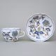 Šálek a podšálek B + B, 210 ml / 14 cm na kávu, rubínová červeň + zlato, Český porcelán a.s.