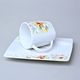 Cup 150 ml and saucer 15,5 cm square, Thun 1794, Carlsbad Porcelain, EYE 30308