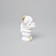 Hasič 10 cm, bílá + zlato, Porcelánové figurky Duchcov
