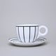 Šálek 160 ml a podšálek 14 cm Šárka, černá linka, porcelán Goldfinger