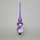 Christmas Tree Glass Tip 33 cm, Purple + Winter Village, Bohemian hand made Christmas decorations