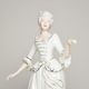 Lady Rococo 12 x 7 x 25 cm, white + gold, Porcelain Figures Duchcov