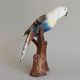 Parrot of Australian (yellow-blue), 13,5 x 13,5 x 28 cm, Pastel, Porcelain Figures Duchcov