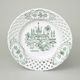 Wall plate perforated / Praha 24 cm, Original Green Onion pattern