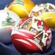 Six pcs. set of Christmas balls decoration 7 cm, Houses - Czech glass