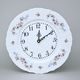 Hodiny nástěnné 27 cm, Thun 1794, karlovarský porcelán, BERNADOTTE bílá + kytičky