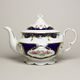 440: Tea set for 6 pers., Sonata, cobalt blue plus rose, Leander 1907