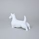 Pes Kníráč, 16,5 x 6,5 x 9,5 cm, bílé, Porcelánové figurky Duchcov