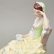 Lady with book, large, 22,5 x 32,5 x 26,5 cm, green - yellow, Royal Dux Bohemia