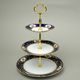 440: Cake stand 3 pcs. 34 cm, cobalt + rose, Leander Loučky