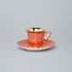 Cup 80 ml and Saucer mokka Windsor, Orange + Golden flowers, Leander 1907 Loučky