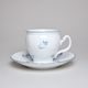 Coffee cup and saucer 220 ml / 16 cm, Thun 1794 Carlsbad porcelain, BERNADOTTE blue flower