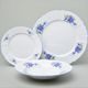Plate set (27 cm dining) for 6 persons, Thun 1794 Carlsbad porcelain, BERNADOTTE Forget-me-not-flower