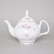 Gold line: Tea pot 1,2 l, Thun 1794 Carlsbad porcelain, Bernadotte roses