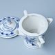 Sauceboat round 350 ml with handles and a lid, Original Blue Onion Pattern