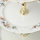 Cake stand 3 pcs. 34 cm, Thun 1794, karlovarský porcelán, BERNADOTTE ivory + flowers + gold line
