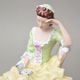 Lady with book, large, 22,5 x 32,5 x 26,5 cm, green - yellow, Royal Dux Bohemia