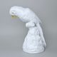 Papoušek 16 x 24,5 x 30 cm, Bílá + zlato, malá prasklinka, Porcelánové figurky Duchcov
