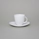 Cup 80 ml and saucer 120 mm, Thun 1794 Carlsbad porcelain, Loos white