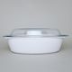 Baking bowl with glass lid, Oval, 33,5 x 21 cm, Thun 1794, Carlsbad Porcelain