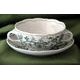 Šálek a podšálek bujón (na polévku) s oušky 250 ml / 17,5 cm, zelený cibulák, Český porcelán a.s.