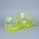 Glass OPTICA with handle (uranium glass), 500 ml, Glassworks Janov
