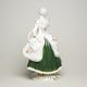 Lady with fan, Green, 13 x 10 x 20,5 cm, Color, Porcelain Figures Duchcov