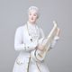 Gentleman Rococo 11,5 x 9 x 22 cm, White + Gold, Porcelain Figures Duchcov