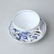 Cup and saucer B plus B 0,21 l / 14 cm for coffee, Original Blue Onion + gold Pattern