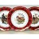 Dinner plate 24 cm, set of 6 pcs., Hunting - ruby red, Carlsbad porcelain